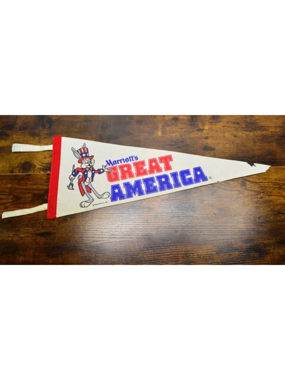 Vintage 1975 Marriott's Great America pennant damaged 22.5 inches